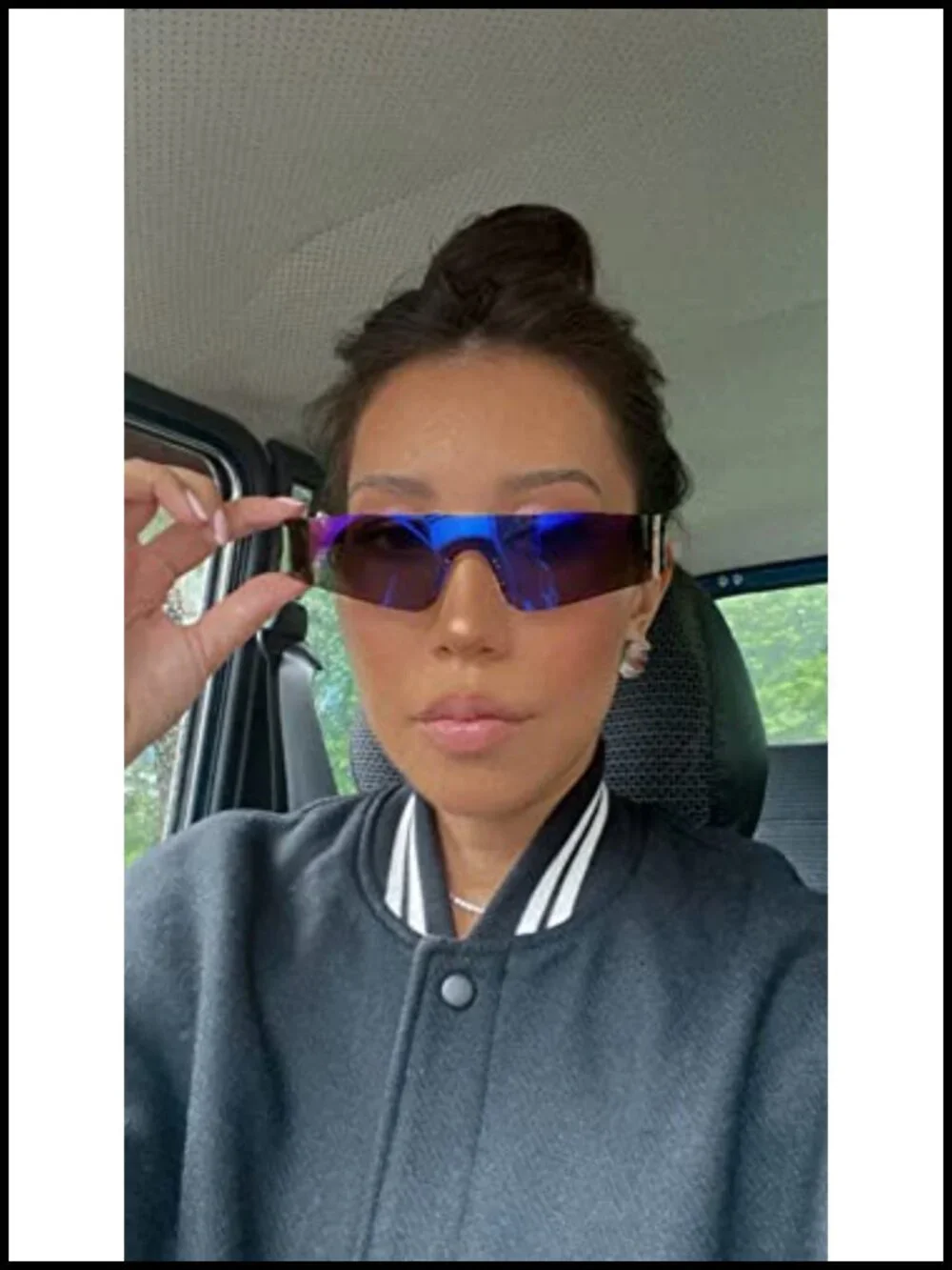 Y2K Futuristic Rimless One Piece Shield Sunglasses Women Men UV400